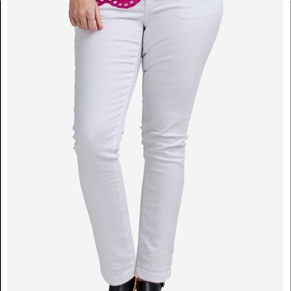 Ellos White Twill Skinny Pants
